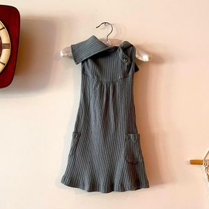 2T Kate Quinn Organics Ribbed Collared Dress w/ Pockets & Button Detail